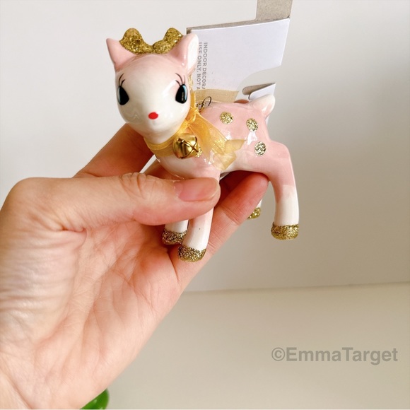 Retro Vintage Inspired LED Christmas Tree and Reindeer Ornament Set Pink - Picture 4 of 6